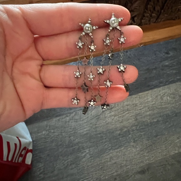Dior Silver Star Chain Earrings - Picture 7 of 11